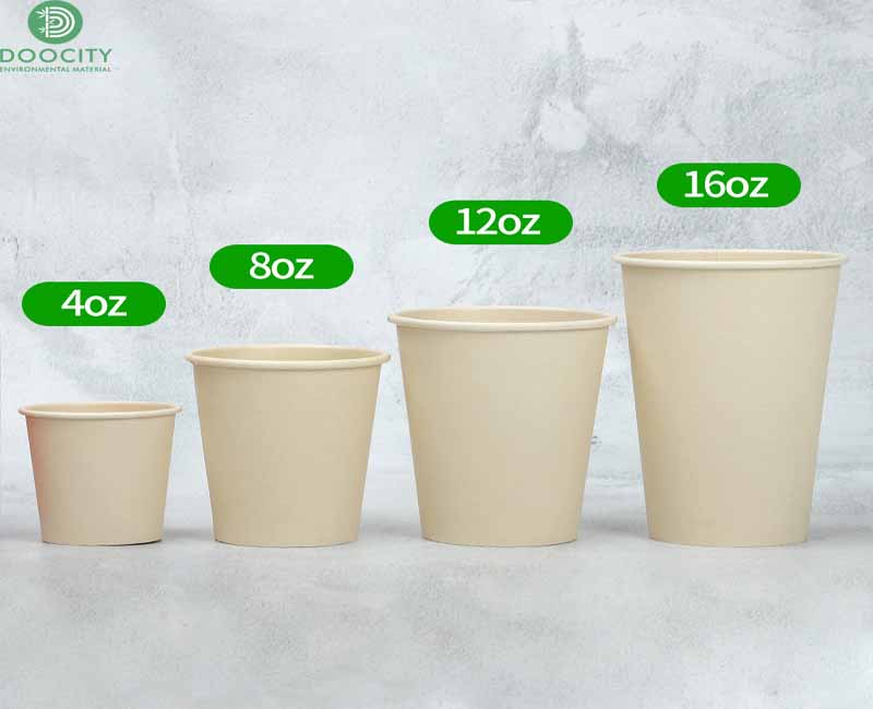 Bamboo disposable eco friendly single wall coffee cup