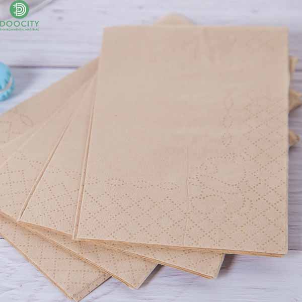 Bamboo fiber restaurant table napkins with logo paper